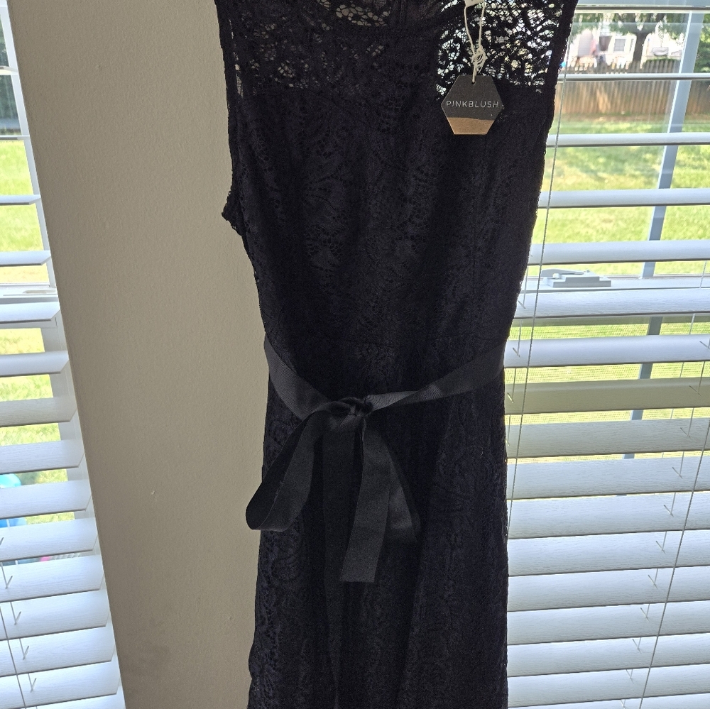 Pinkblush Black Lace Maternity Dress S